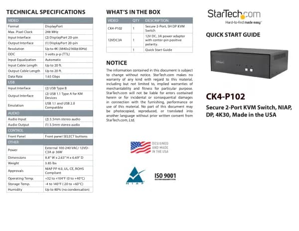 StarTech.com CK4-P102