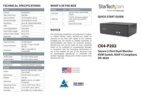 StarTech.com CK4-P202