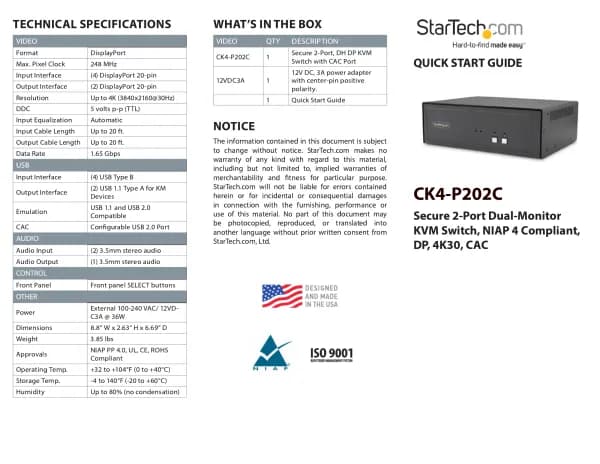StarTech.com CK4-P202C