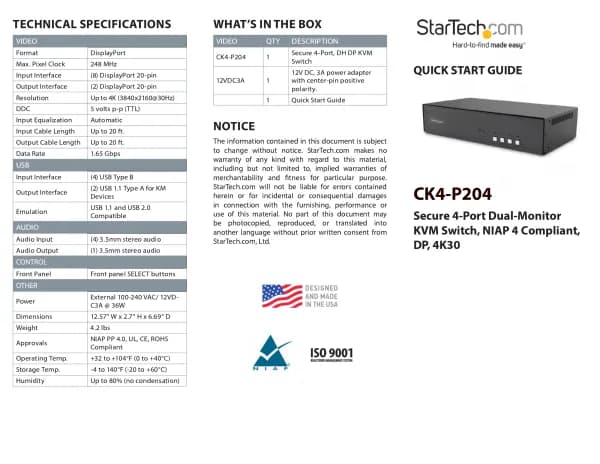 StarTech.com CK4-P204