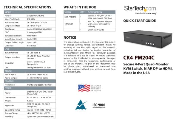 StarTech.com CK4-PM204C