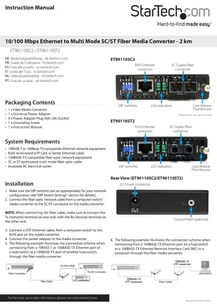 StarTech.com ET90110SC2