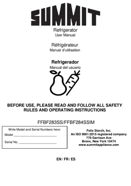 Summit FFBF283SSLHD