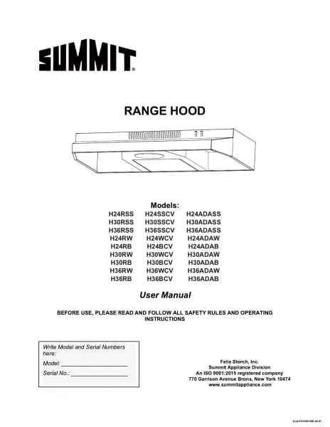 Summit REXH24RSS