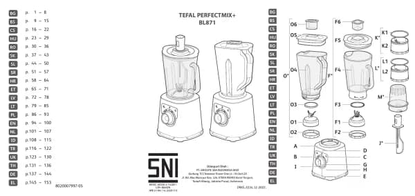 Tefal PerfectMix+ BL871A