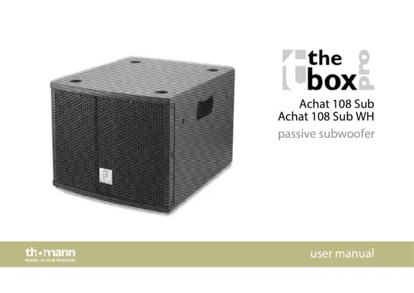 The Box Pro Achat 108 Sub