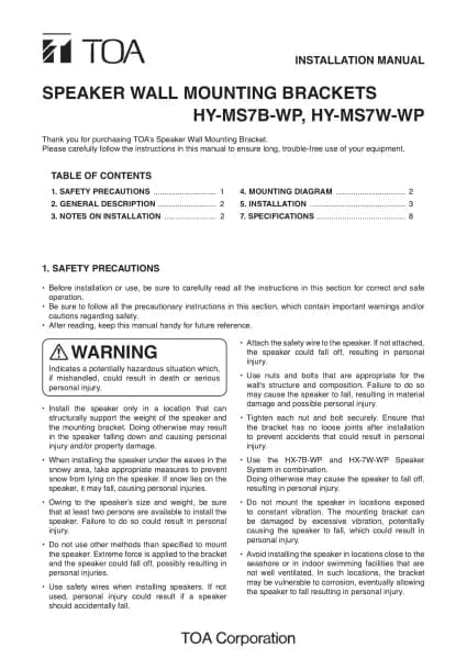 Toa HY-MS7W-WP