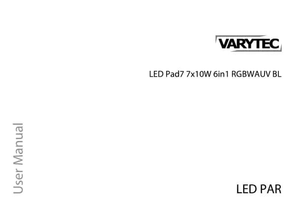 Varytec LED Pad7 7x10W 6in1 RGBAWUV BL