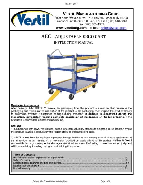 Vestil AEC-3660-3-GFN