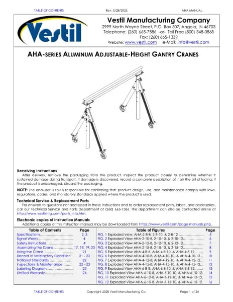 Vestil AHA-2-10-8-TLC