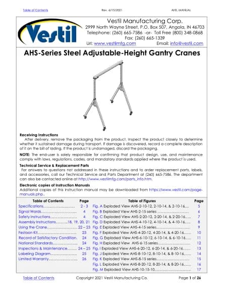 Vestil AHS-8-15-14