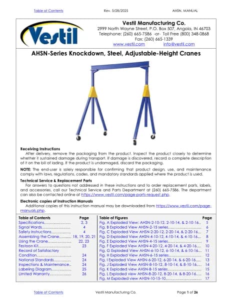 Vestil AHSN-4-15-12-TLC