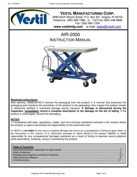 Vestil AIR-2000