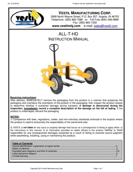 Vestil ALL-T-HD