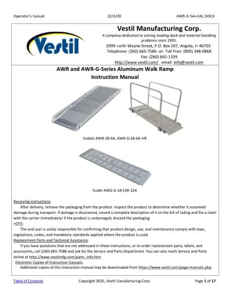 Vestil AWR-G-38-7A-HR