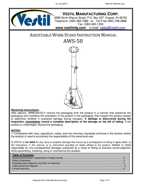 Vestil AWS-50