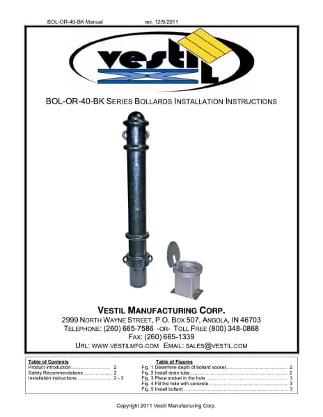 Vestil BOL-OR-40-BK