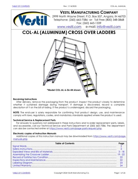 Vestil COL-AL-4-36-14