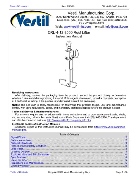Vestil CRL-4-12-3000