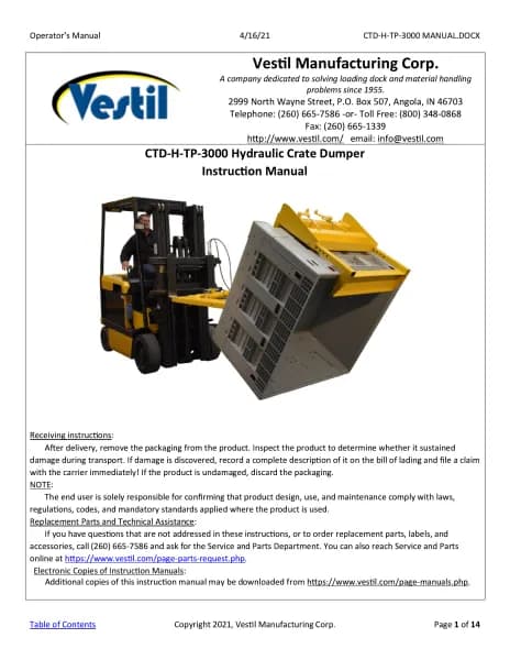 Vestil CTD-H-TP-3000