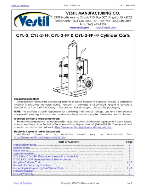 Vestil CYL-2-FP