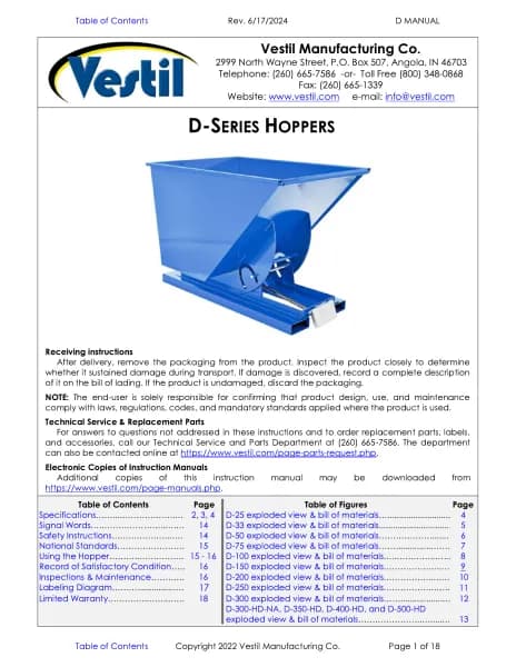Vestil D-100-MD