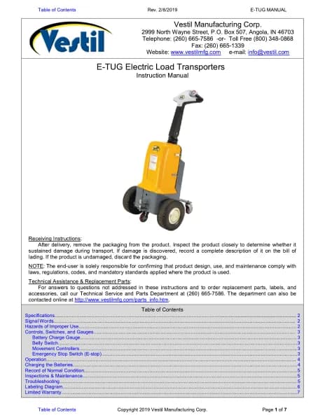 Vestil E-TUG-10