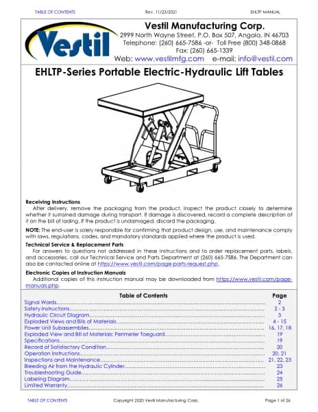 Vestil EHLTP-3064-3-60-D2