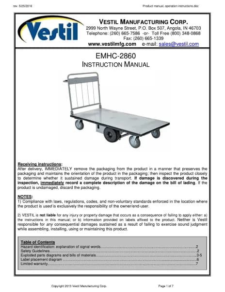 Vestil EMHC-2860-1