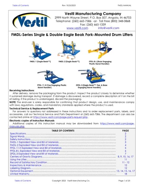 Vestil FMDL-1