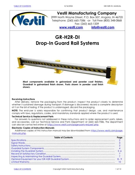 Vestil GR-H2R-DI-7-YL