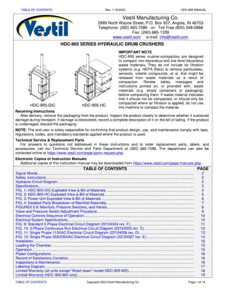 Vestil HDC-905-HC