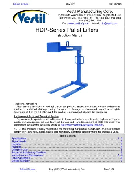 Vestil HDP-6-54
