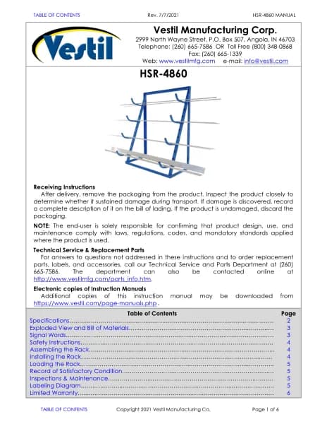 Vestil HSR-4860