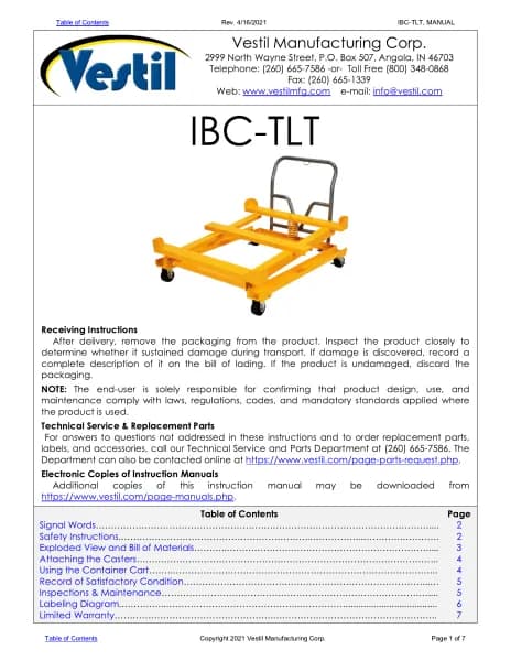 Vestil IBC-TLT