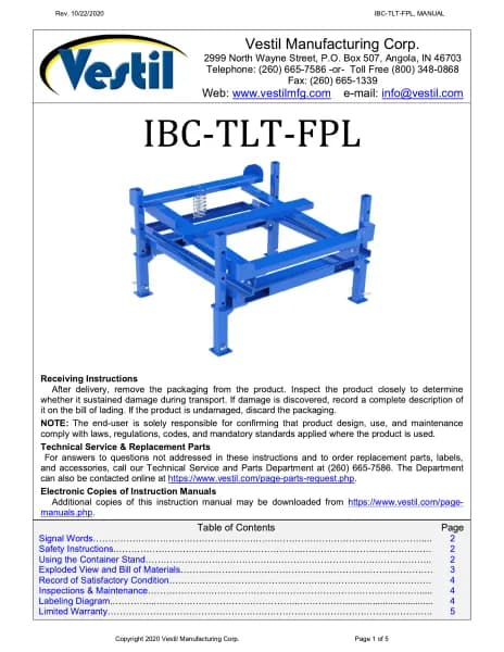 Vestil IBC-TLT-FPL