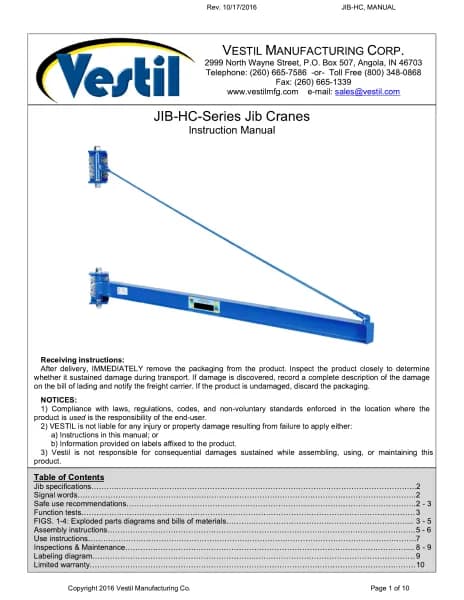 Vestil JIB-HC-3