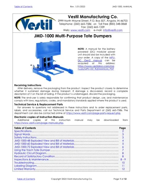 Vestil JMD-1000-48