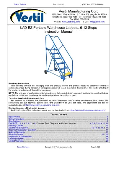 Vestil LAD-12-21-P-EZ