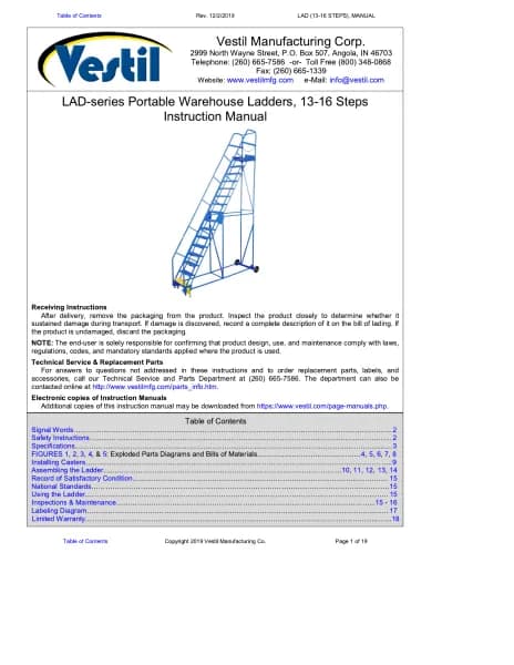 Vestil LAD-16-21-P
