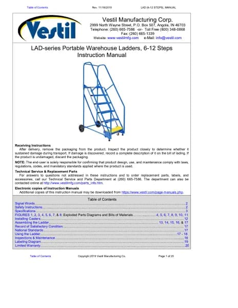 Vestil LAD-6-14-P