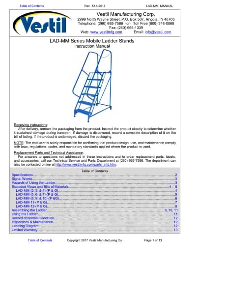 Vestil LAD-MM-12-G