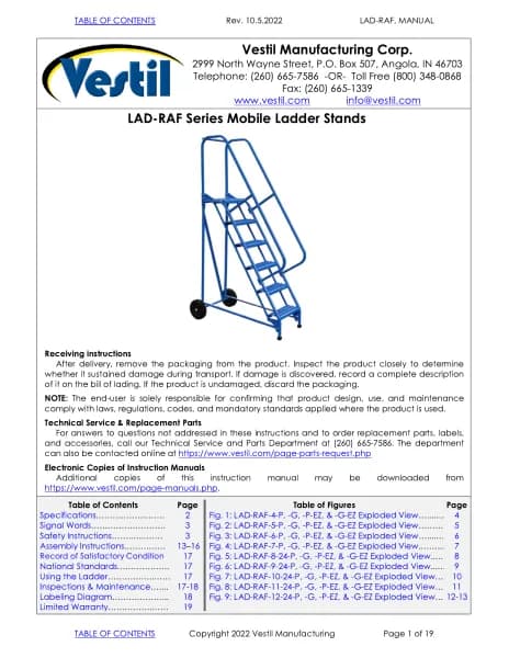 Vestil LAD-RAF-4-P-EZ
