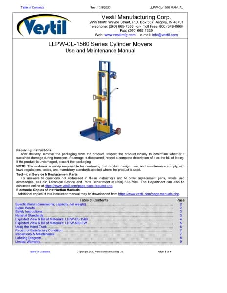 Vestil LLPW-CL-1560