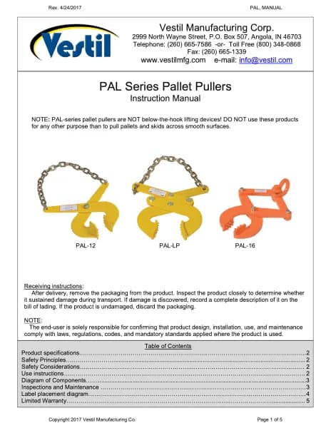 Vestil PAL-16