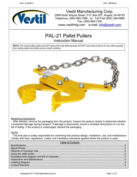 Vestil PAL-21