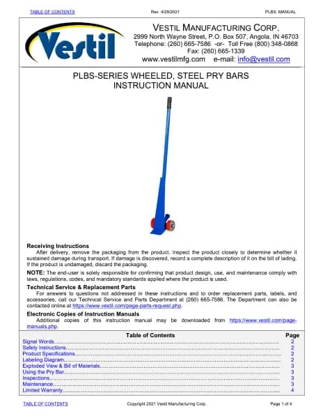 Vestil PLB/S-5
