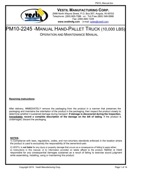 Vestil PM10-2245