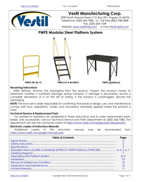 Vestil PWPS-40-3636-BK