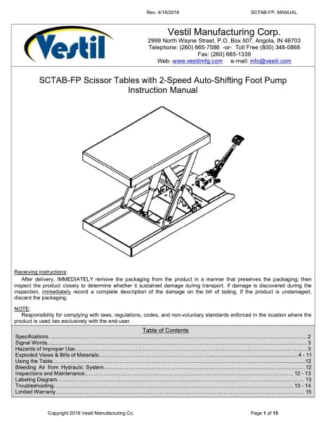 Vestil SCTAB-2000-3240-FP